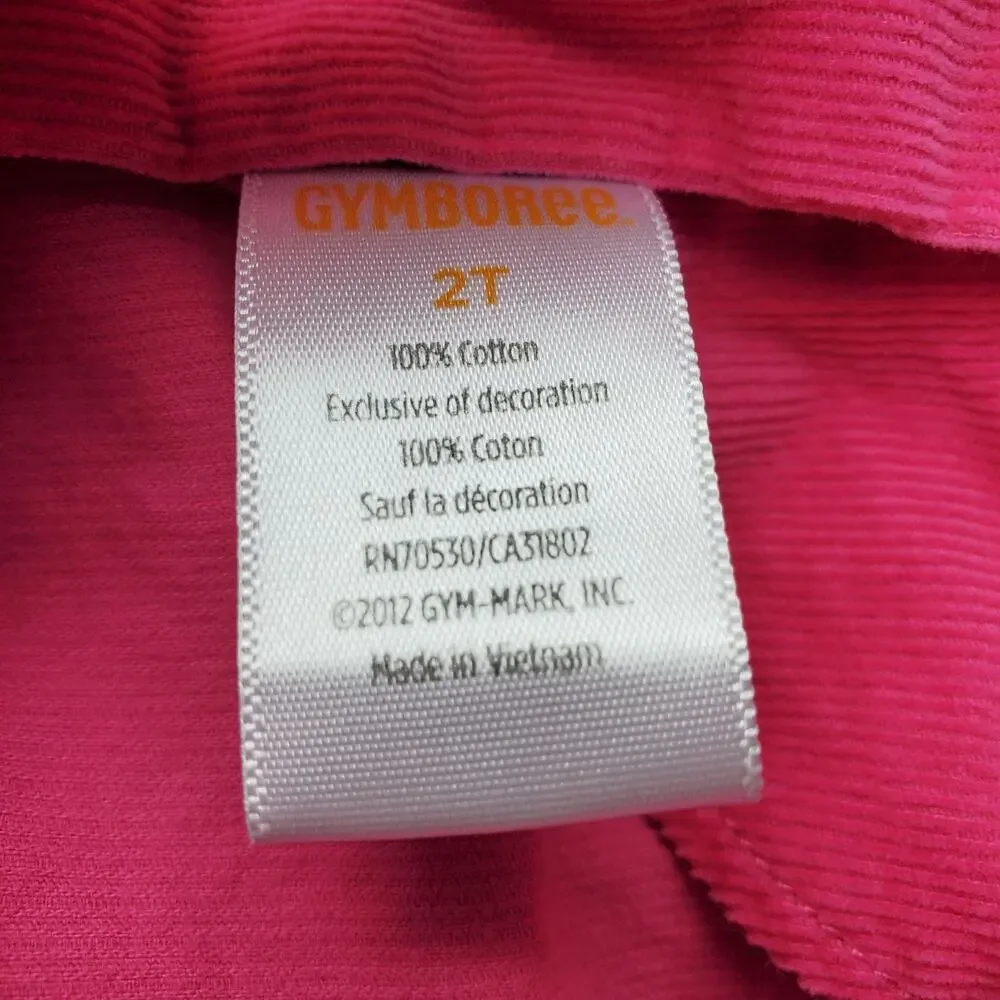 Gymboree Glamour Ballerina Toddler Girl Pink Ruffle Bunny Corduroy Dress Size 2T